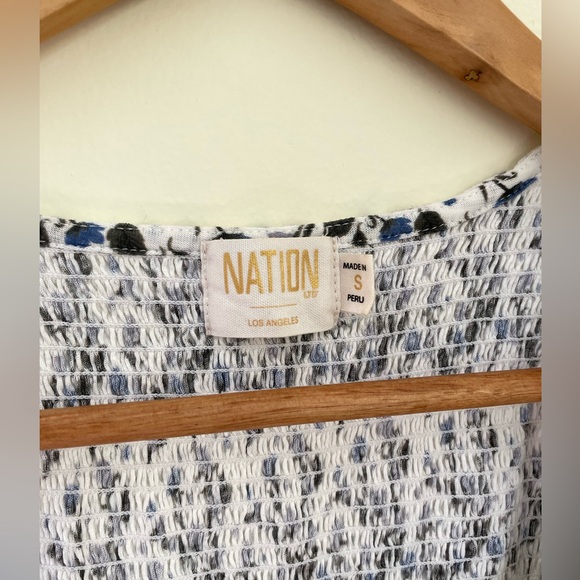 Nation LTD Bella Smocked Tank Top Medium Cottagecore Floral - Picture 3 of 8